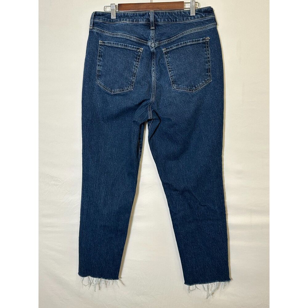 Old Navy Women's High-Waisted Button-Fly OG Straight Ankle Jeans Size 14 Raw Hem - Picture 4 of 5